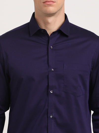100% Cotton Purple Plain Slim Fit Full Sleeve Ceremonial Shirt