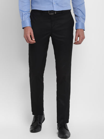 Black Solid Slim Fit Trouser