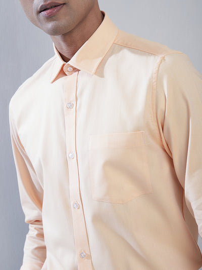 100% Cotton Yellow Dobby Slim Fit Full Sleeve Formal Shirt