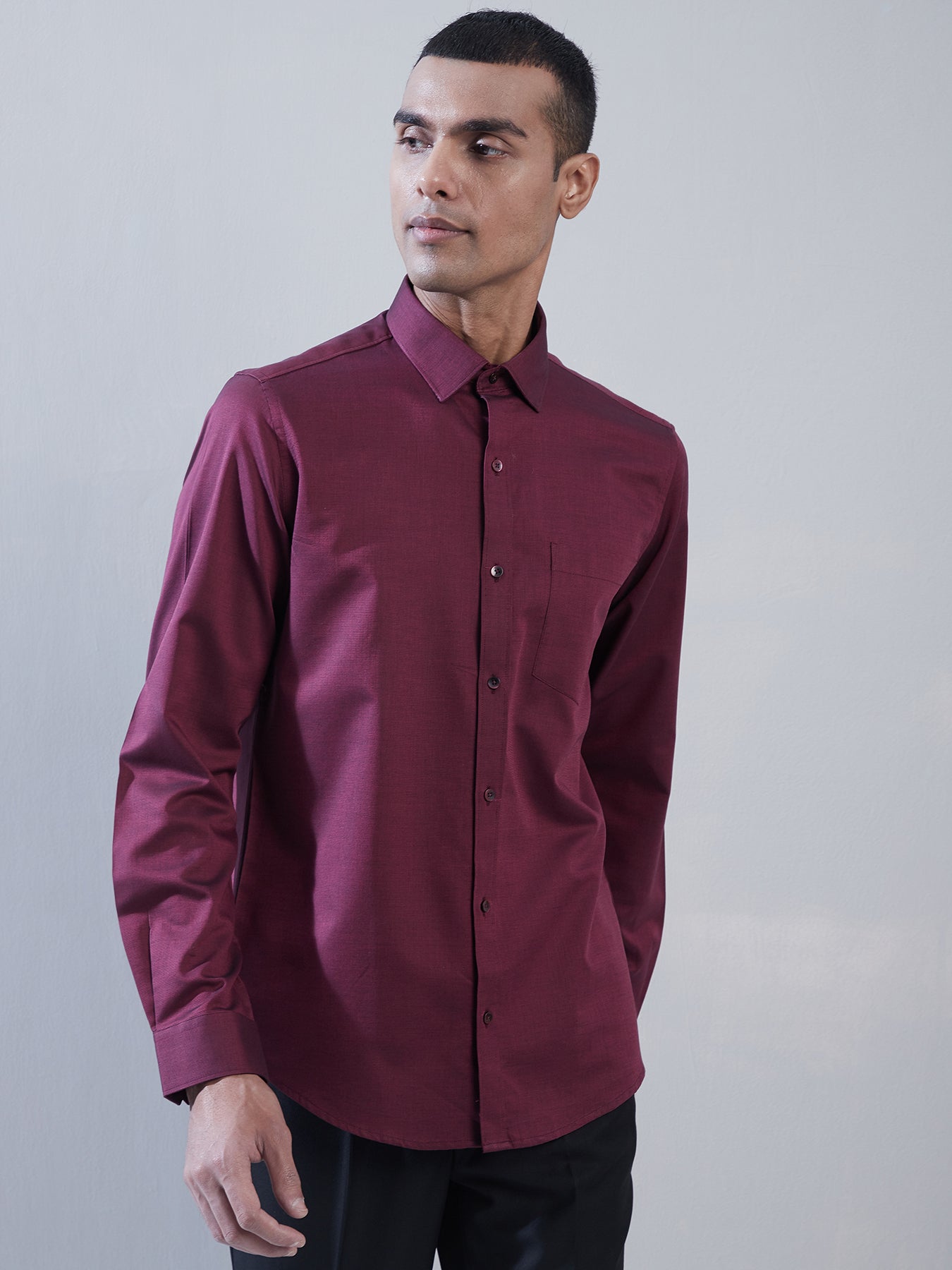 100% Cotton Turquoise Dobby Slim Fit Full Sleeve Formal Shirt