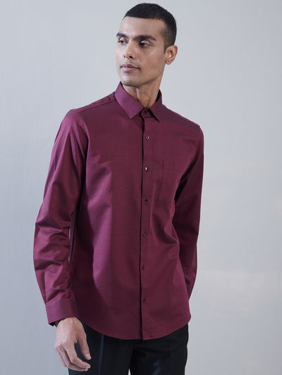 100% Cotton Turquoise Dobby Slim Fit Full Sleeve Formal Shirt
