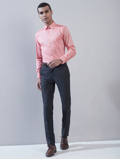 100% Cotton Pink Plain Regular Fit Full Sleeve Formal Shirt