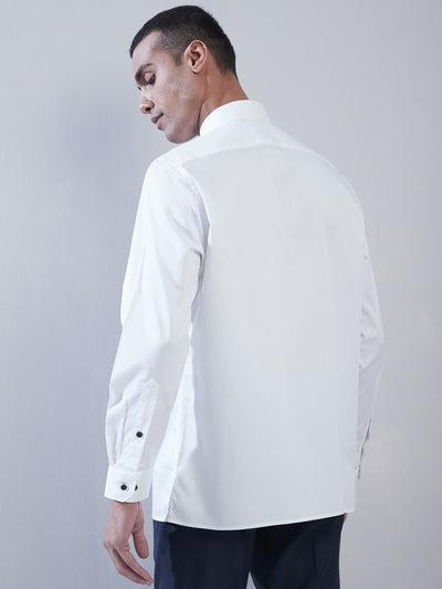 100% Cotton White Plain Slim Fit Full Sleeve Formal Shirt