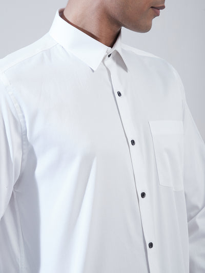 100% Cotton White Plain Slim Fit Full Sleeve Formal Shirt