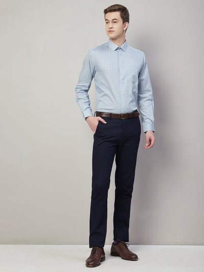 HolloMen: Navy Blue Plaid Suit for Men - Timeless Sophistication