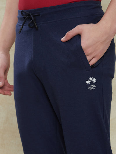 Knitted Navy Blue Plain Jogger Active Jogger