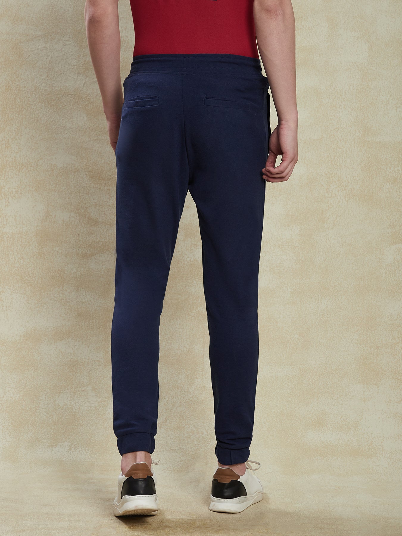 Knitted Navy Blue Plain Jogger Active Jogger