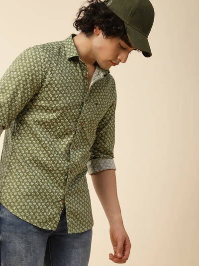 Cotton Green Checkered Full Sleeve Casual Shirt