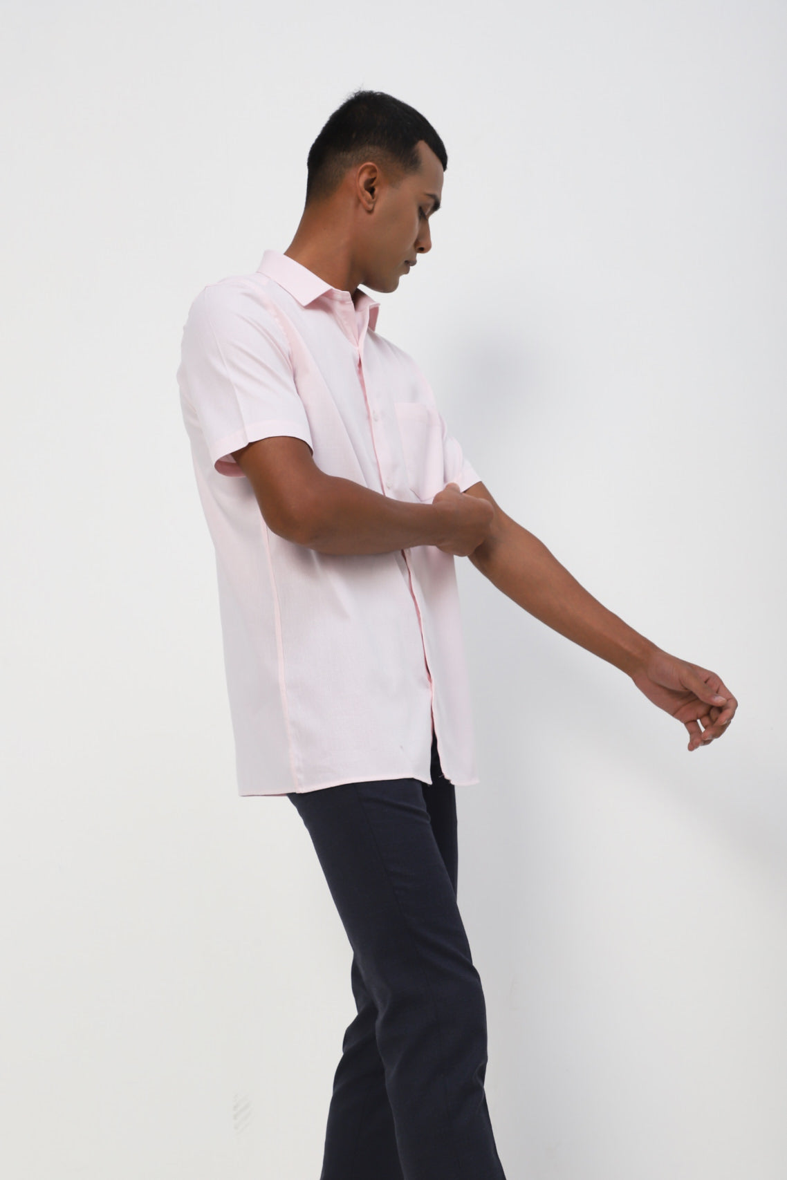Cotton Pink Dobby Slim Fit Full Sleeve Formal Shirt
