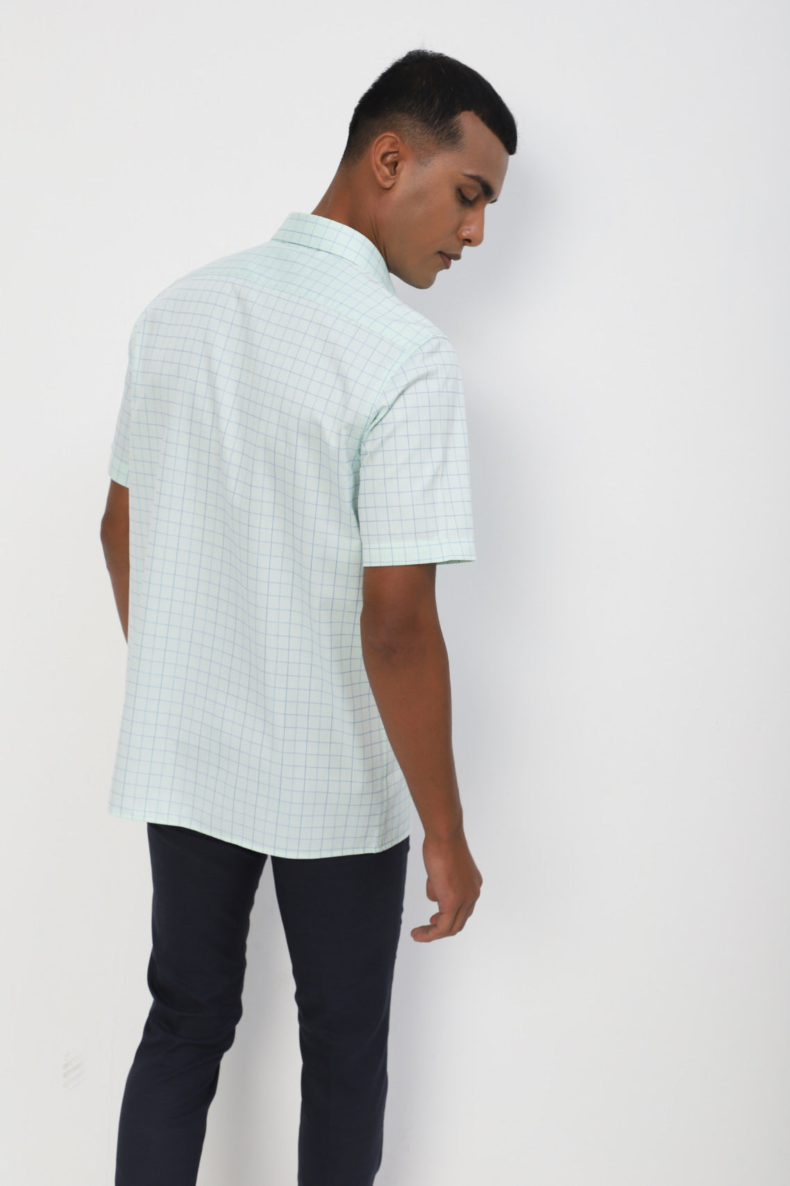 Cotton Green Checkered Slim Fit Full Sleeve Formal Shirt
