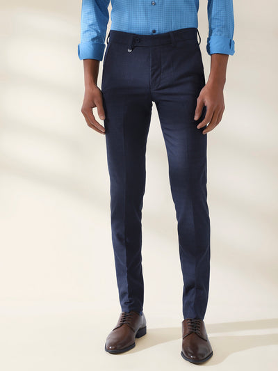 Buy INDIAN TERRAIN Black Solid Cotton Stretch Tailored Fit Men's Casual  Trousers | Shoppers Stop
