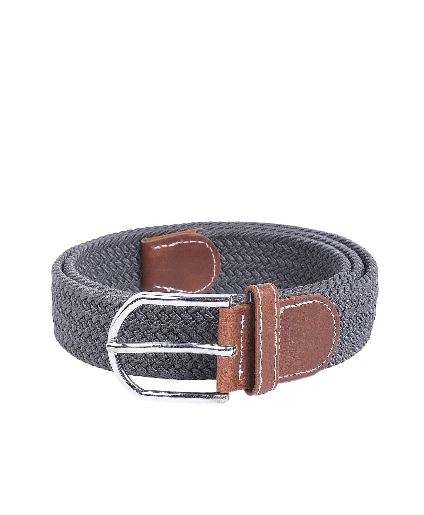 Nylon Grey Self Design Full Length 35Mm Casual Belts