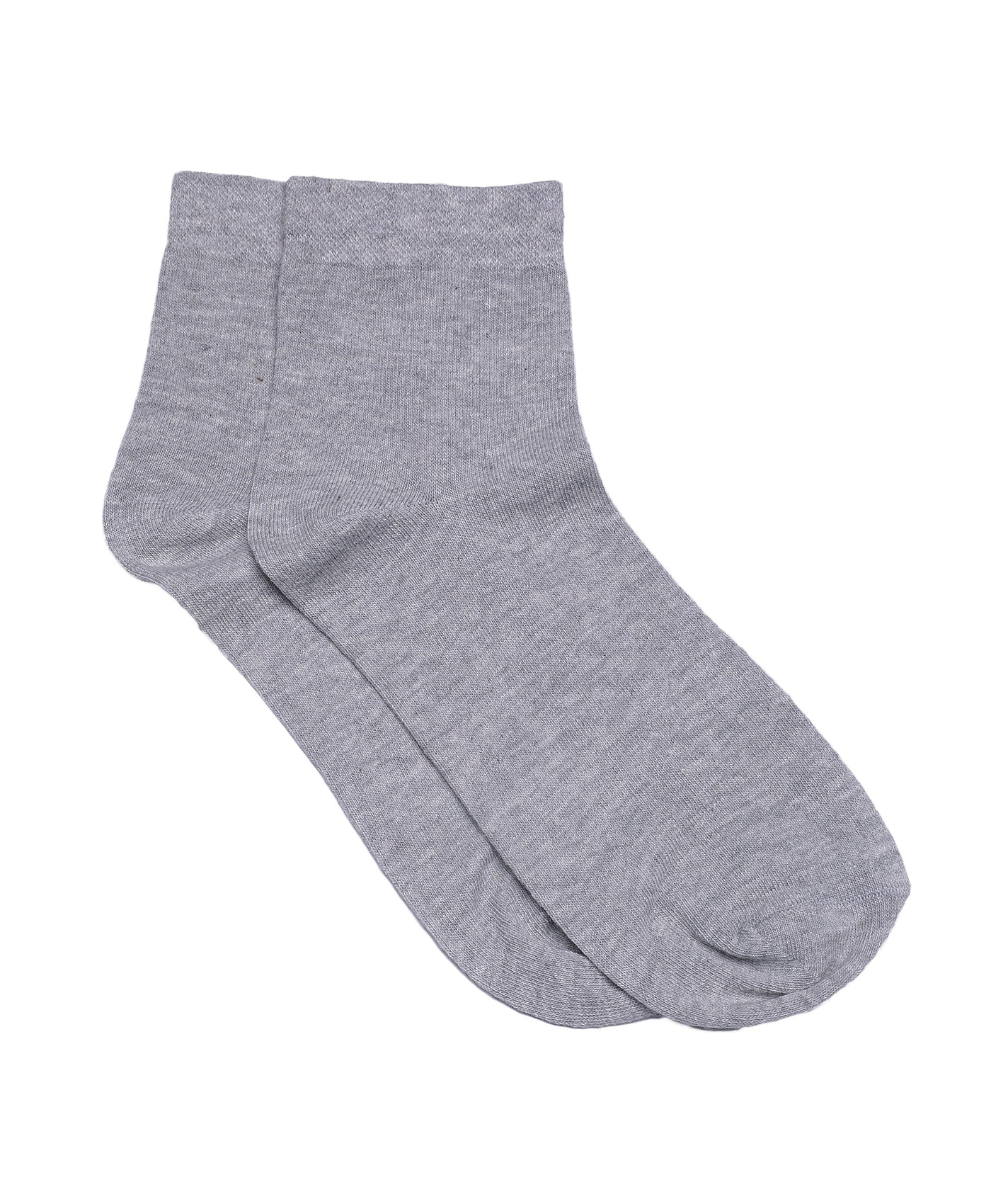 Cotton Grey Solid Ankle Length Formal Socks