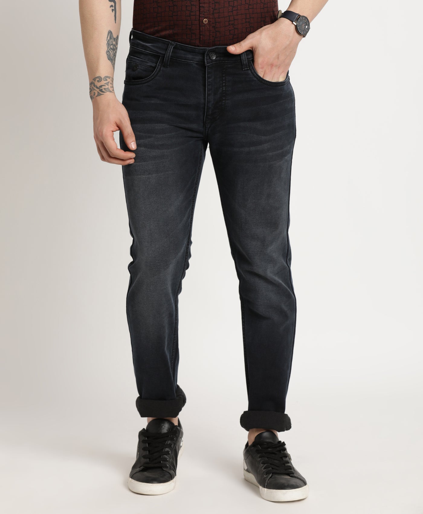Men Plain Black Denim Jeans, Straight Fit at Rs 450/piece in Thane | ID:  2851231244397