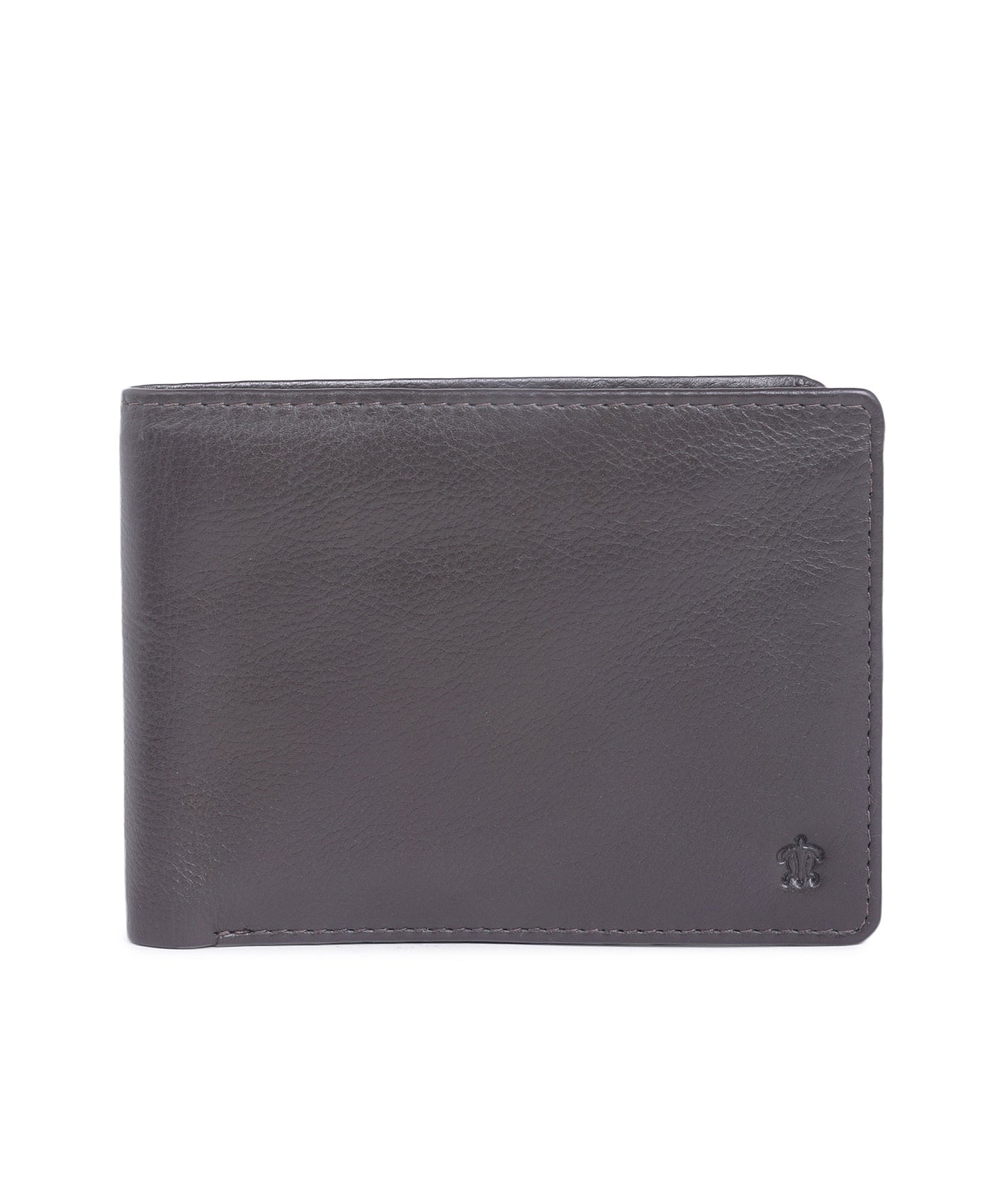 Leather Brown Solid Regular Formal Wallets
