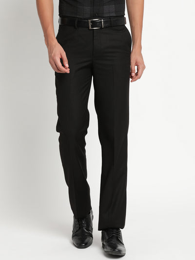 Black Solid Slim Fit Trouser