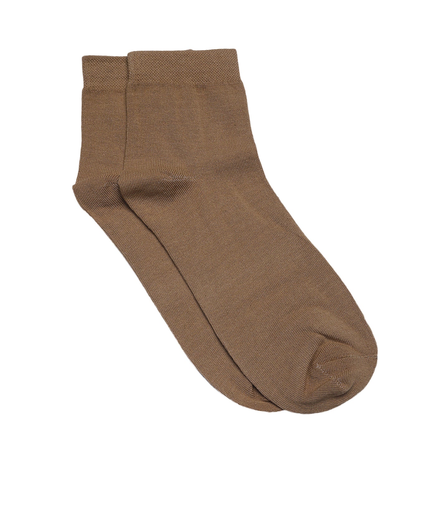 Cotton Khaki Solid Ankle Length Formal Socks