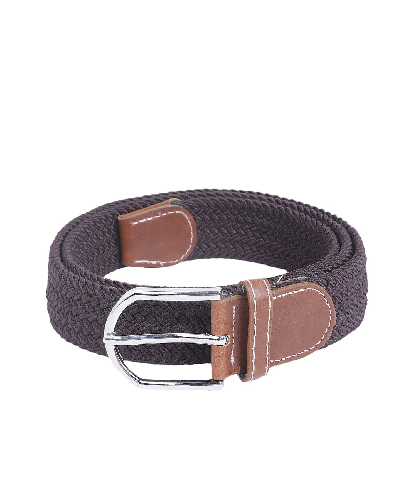 Nylon Brown Self Design Full Length 35Mm Casual Belts