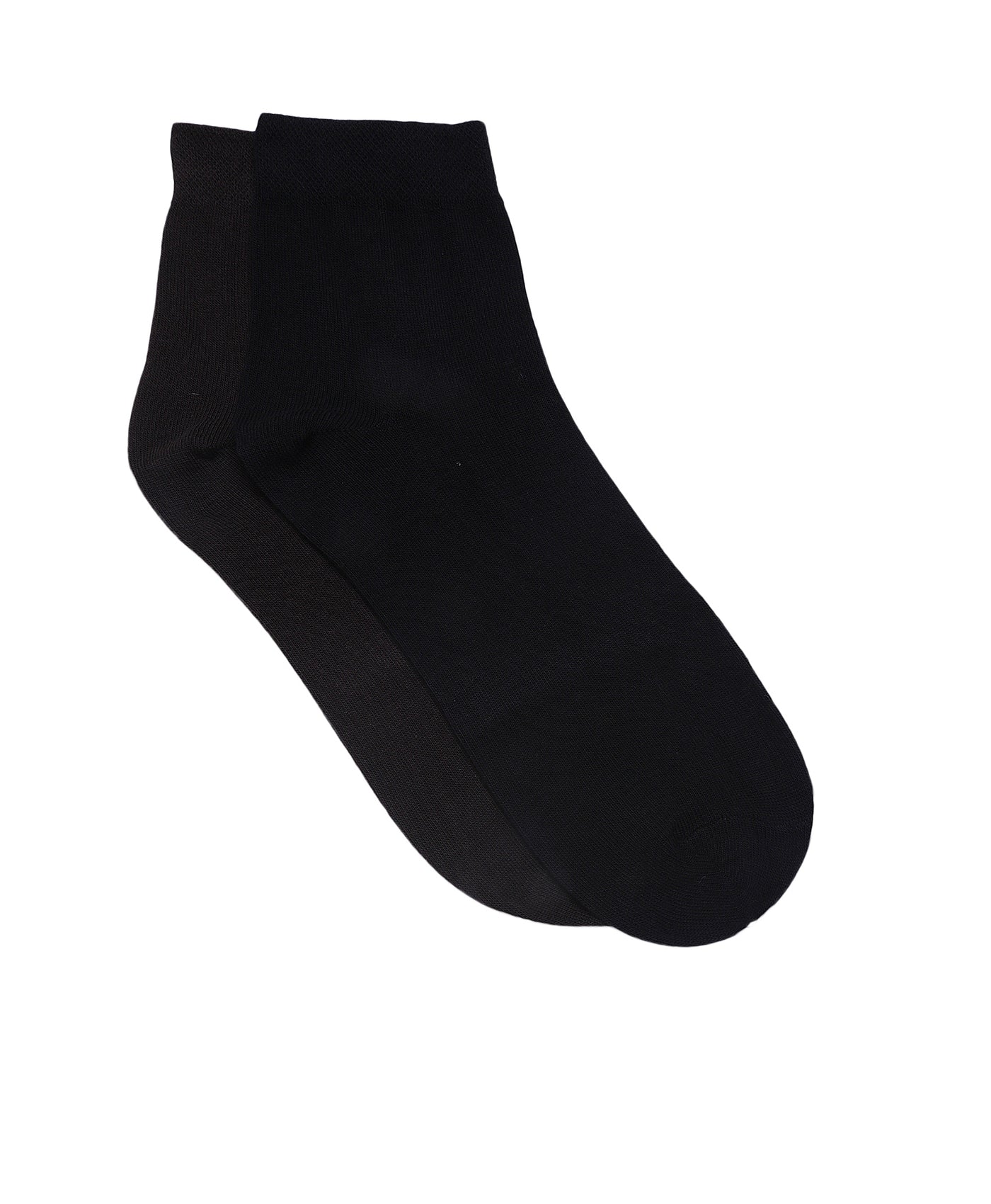 Cotton Black-Navy Solid Ankle Length Formal Socks (Pack Of 2)