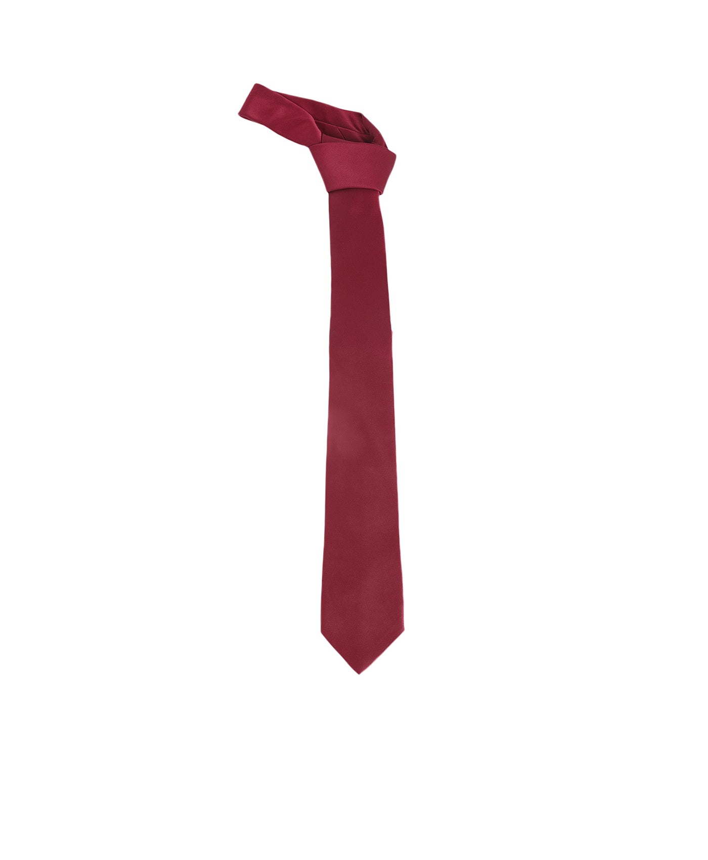 Pure Silk Red Solid Slim Formal Tie