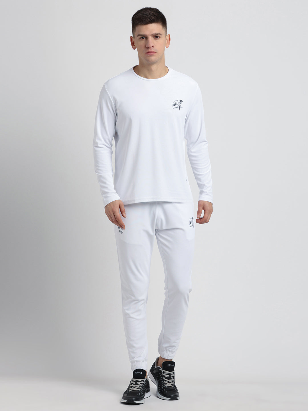 Blended Cotton White Plain Full Sleeve Active Track Suit