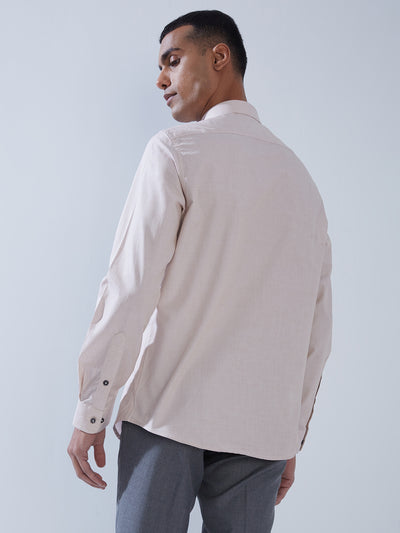 100% Cotton Beige SLIM FIT Full Sleeve Formal Mens Shirts