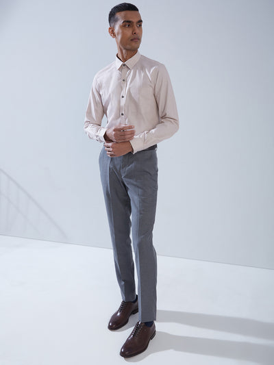 100% Cotton Beige SLIM FIT Full Sleeve Formal Mens Shirts