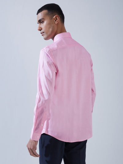 100% Cotton Pink SLIM FIT Full Sleeve Formal Mens Plain Shirt