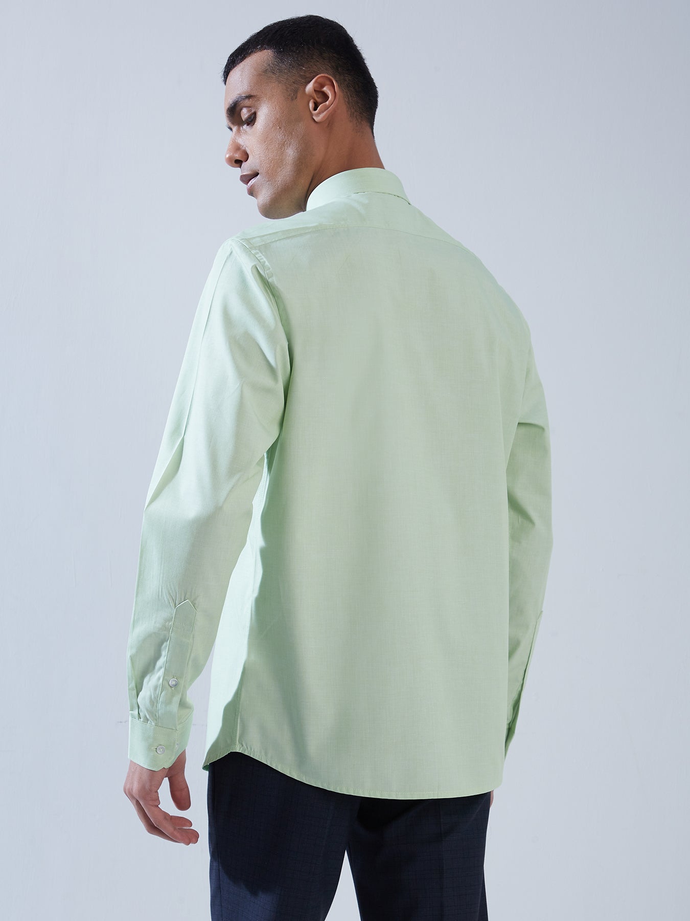 100% Cotton Pista Green SLIM FIT Full Sleeve Formal Mens Shirts