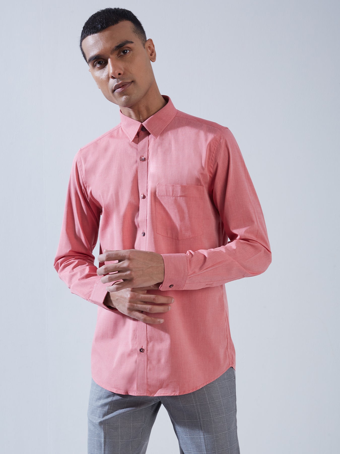 100% Cotton Red SLIM FIT Full Sleeve Formal Mens Shirts