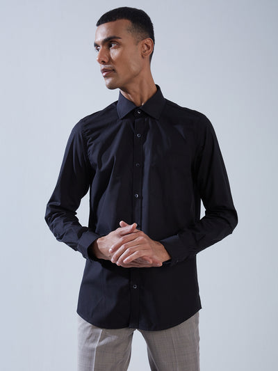 100% Cotton Navy SLIM FIT Full Sleeve Formal Mens Shirts