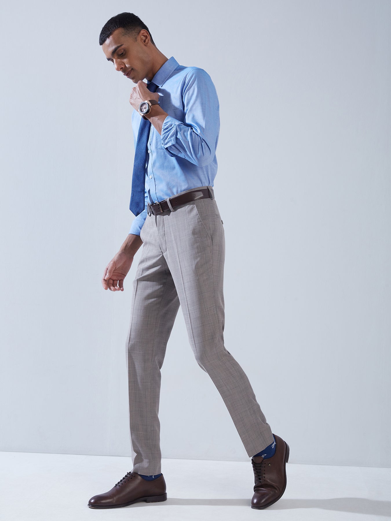 100% Cotton Light Blue SLIM FIT Full Sleeve Formal Mens Shirts