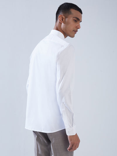 100% COTTON White SLIM FIT Full Sleeve Formal Mens Plain Shirt