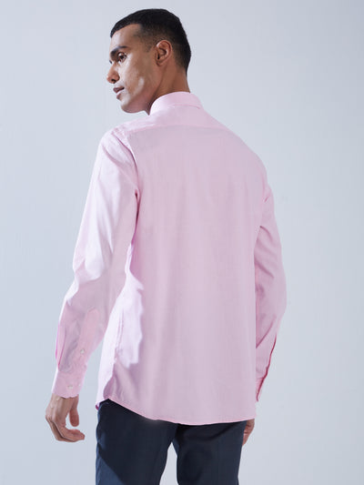 100% COTTON PINK PLAIN SLIM FIT FULL SLEEVE FORMAL SHIRT