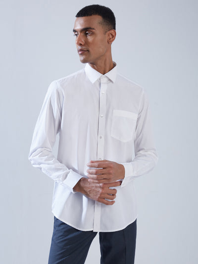 100% COTTON White SLIM FIT Full Sleeve Formal Mens Shirts