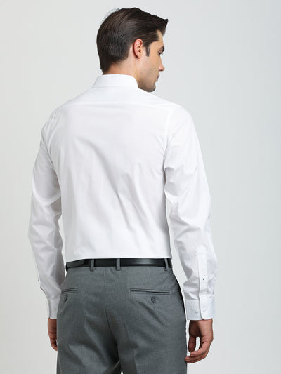 100% Cotton White Plain Slim Fit Full Sleeve Formal Shirt