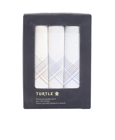 100% Cotton White Self Design Formal Handkerchiefs