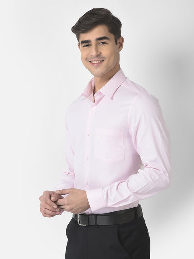 Giza Cotton Pink Jacquard Slim Fit Full Sleeve Ceremonial Shirt