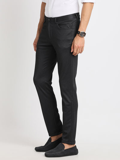 Cotton Grey Dobby Ultra Slim Fit Flat Front Ceremonial Trouser