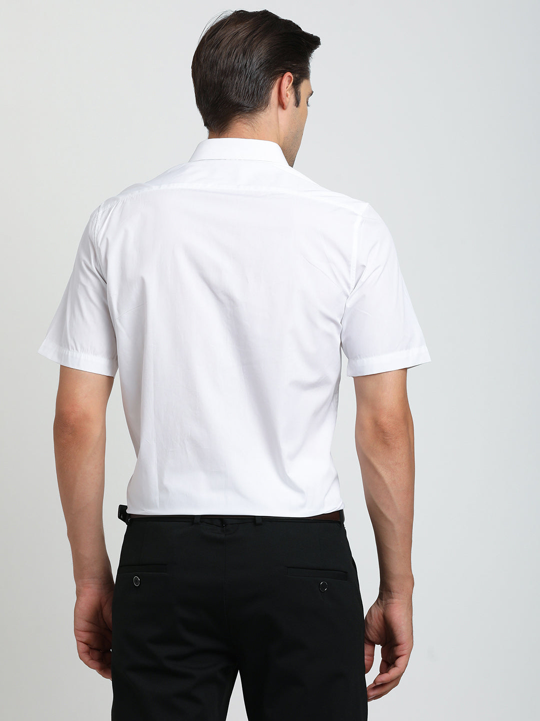 100% Cotton White Plain Slim Fit Half Sleeve Formal Shirt