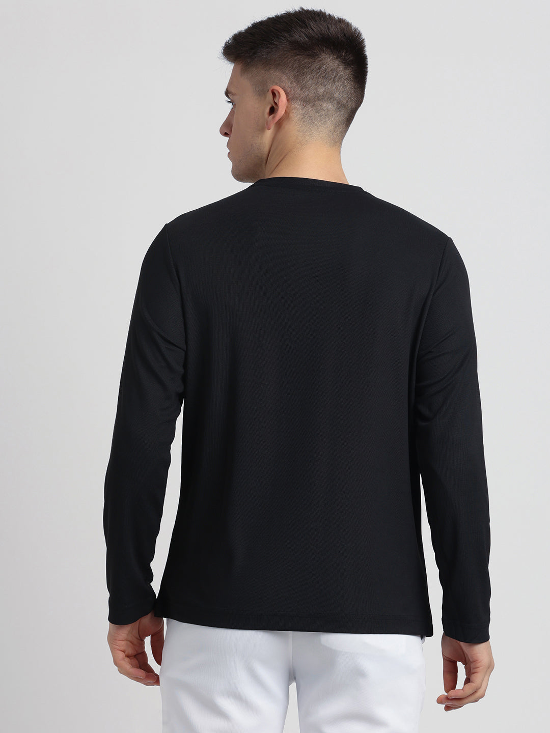 Blended Cotton Black Plain Full Sleeve Active Track Suit