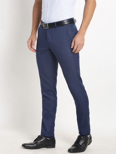 SLIM FIT FORMAL TROUSERS IN STRETCH MATERIAL Size 54 Color 404BLUE
