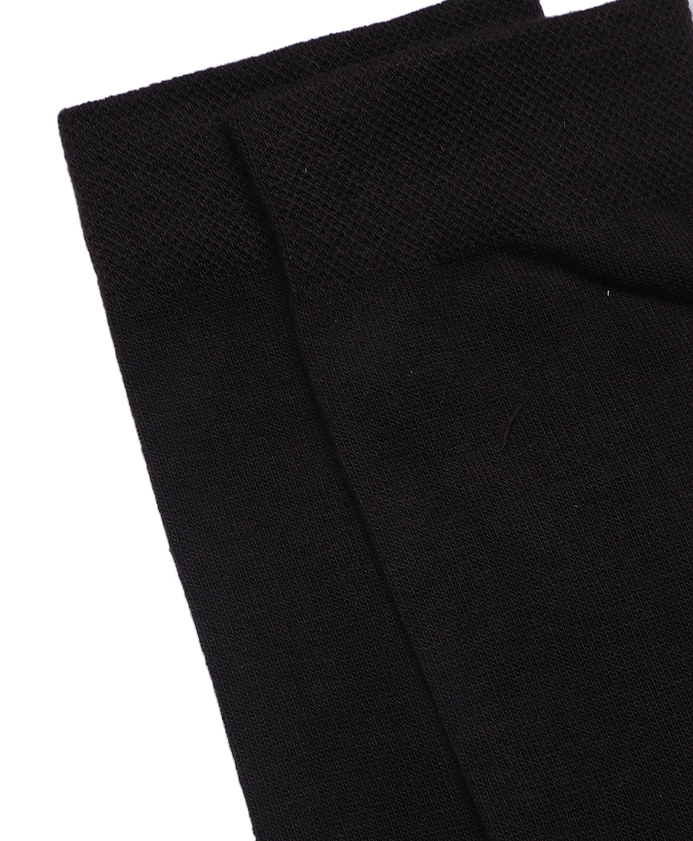 Cotton Black Solid Calf Length Formal Socks