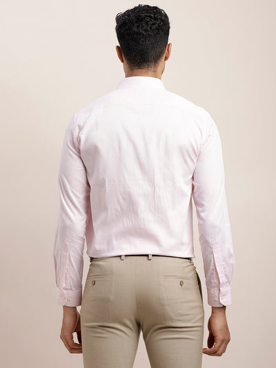 100% Cotton Light Pink Dobby Regular Fit Full Sleeve Formal Shirt