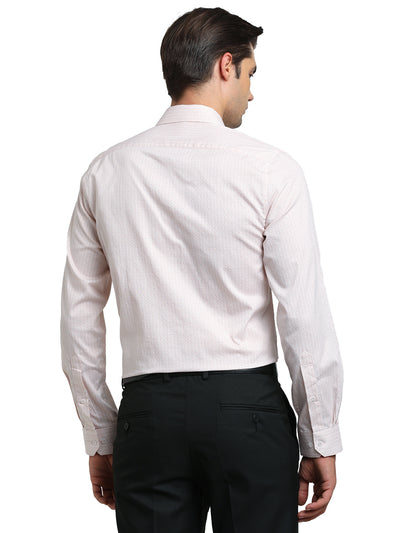 100% Cotton Pink Printed Slim Fit Full Sleeve Formal Shirt