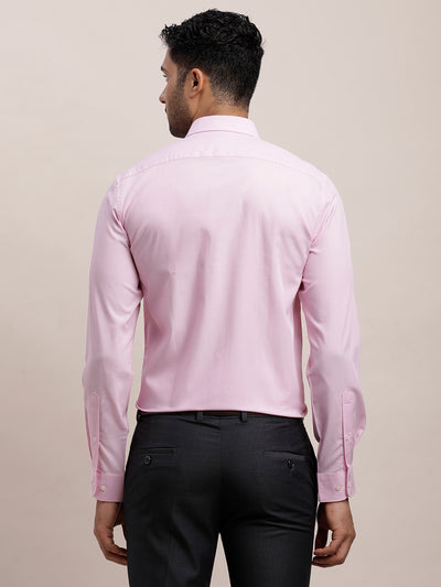 100% Cotton Light Pink Plain Slim Fit Full Sleeve Formal Shirt