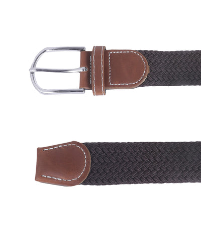 Nylon Brown Self Design Full Length 35Mm Casual Belts
