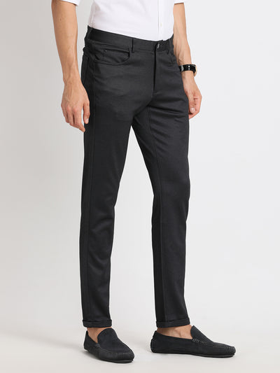 Cotton Grey Dobby Ultra Slim Fit Flat Front Ceremonial Trouser