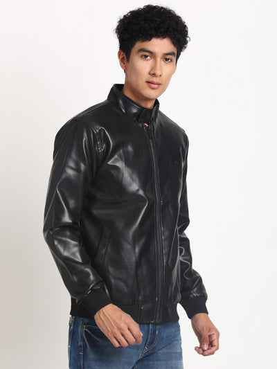 Polyurethane Black Plain Regular Fit Full Sleeve Casual Windcheater