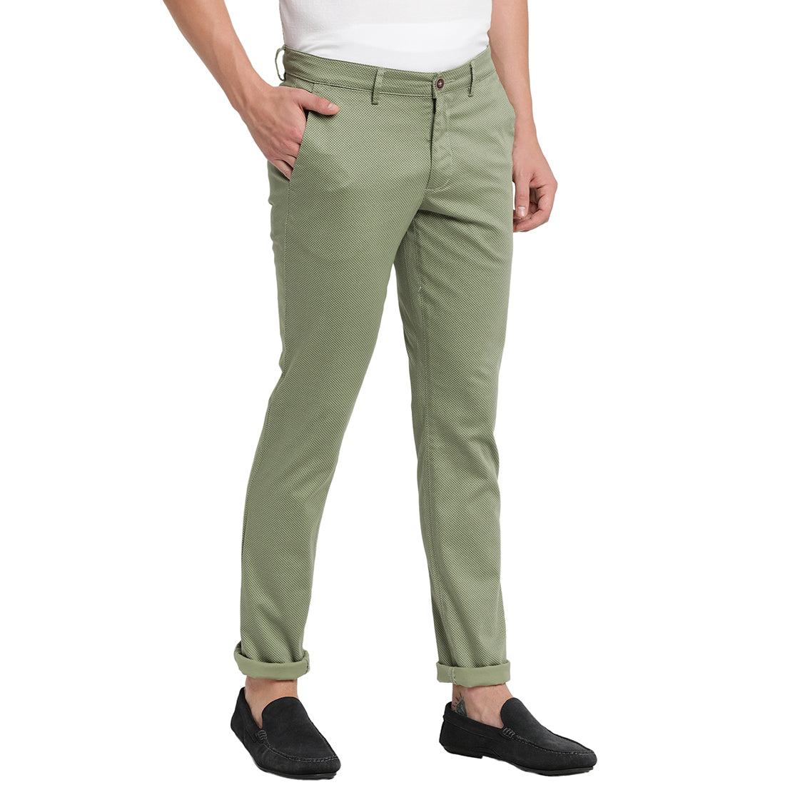 Buy Black Coffee Men Olive Green Formal Trousers - Trousers for Men 1870681  | Myntra